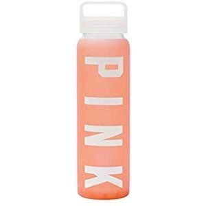 Victoria's Secret Pink Glass Water Bottle Orange